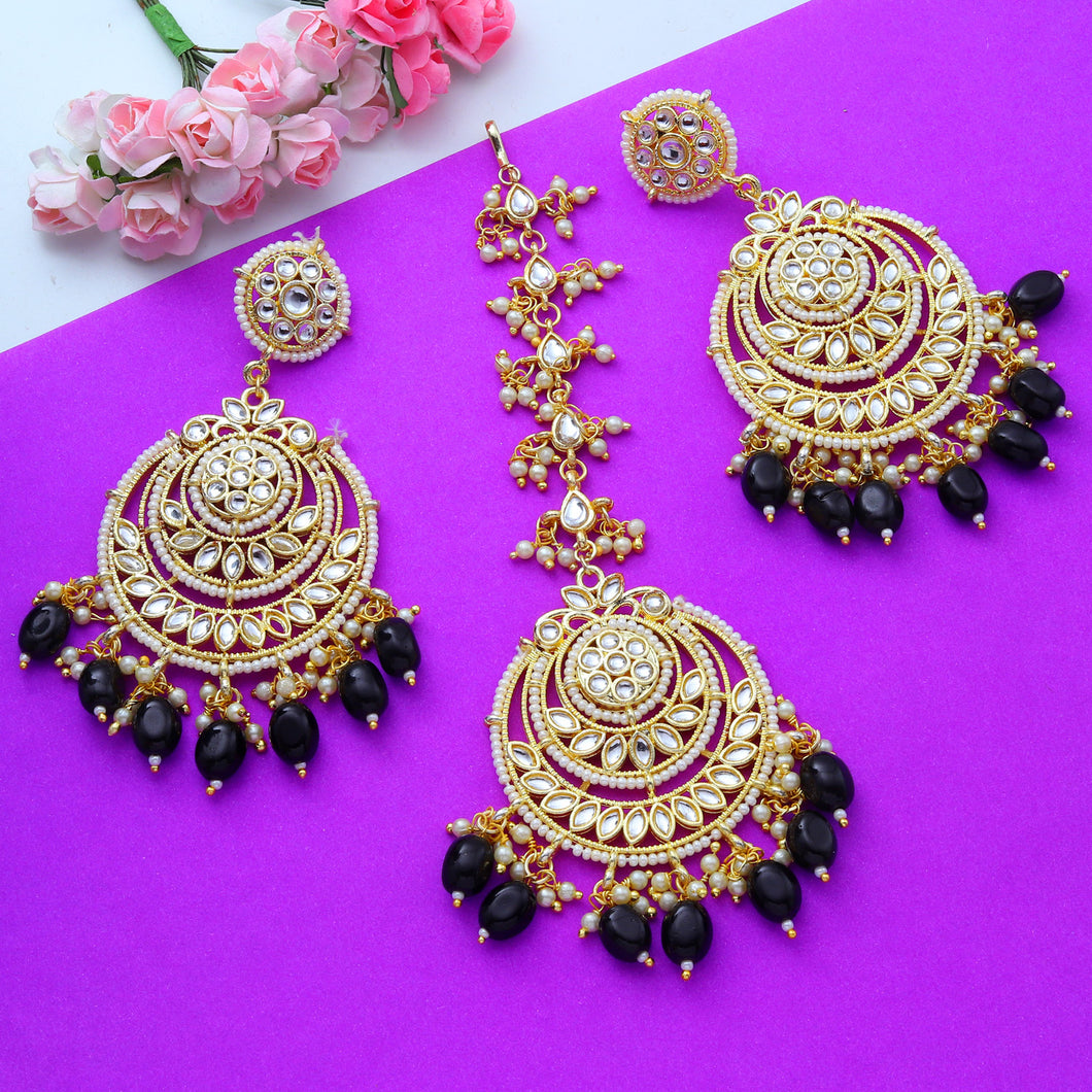 Indian Kundan Golden Chandbali Oversized Heavy Earrings  Etsy in 2023   Chandbali earrings Kundan jewellery bridal Kundan earrings